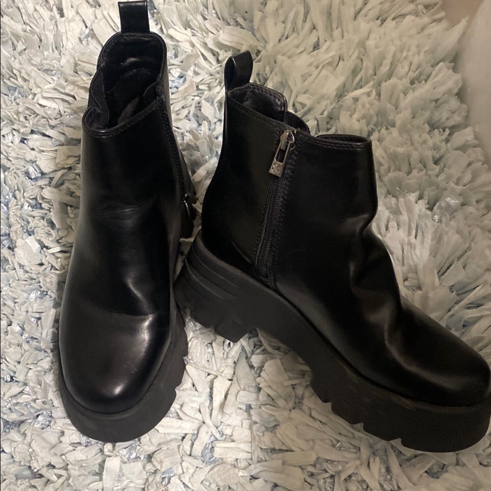 Black Platform Ankle Boots
